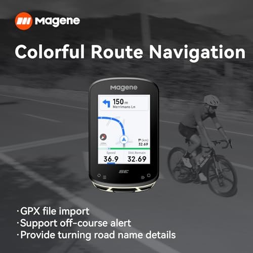 Magene C506SE Wireless GPS Bike Computer - 2.4" Color Screen, Route Navigation, Bluetooth & WiFi, Fast 5s Positioning, Supports 9 Cycling Devices