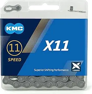 [X11] CADENA KMC 11V X11 PLATA/NEGRO 118E 